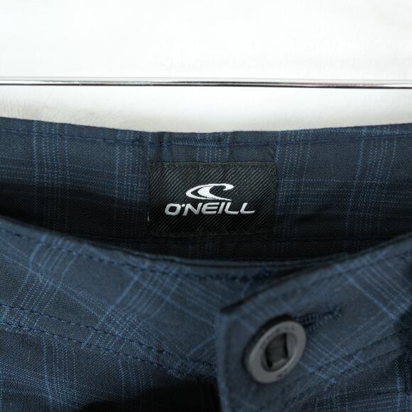 O'Neill Shorts Mens 29x11 Navy Horizon Plaid Relaxed Fit Casual Surfer Skater - Picture 4 of 11